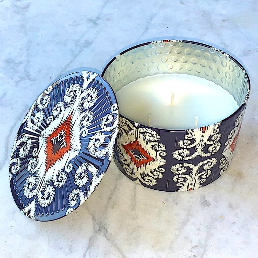 SUSAN JACOBS NEW YORK PEACOK LILY TIN LARGE 12 oz NEW